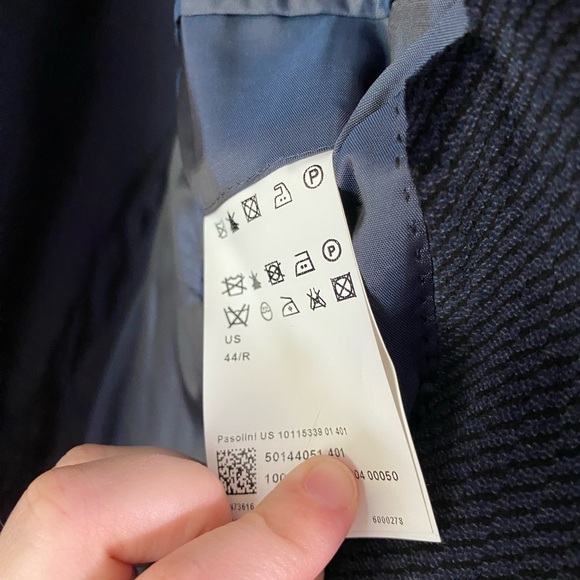 HUGO BOSS blue and black cotton and modal 2 button velvet blazer work career 44R - Picture 9 of 11